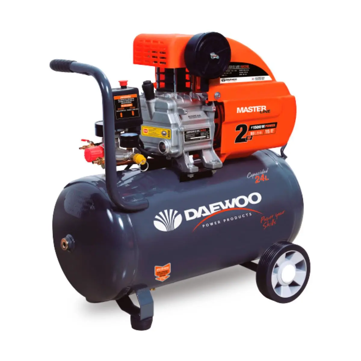 Compresor de aire Daewoo + Kit DAC24D de 24 lt