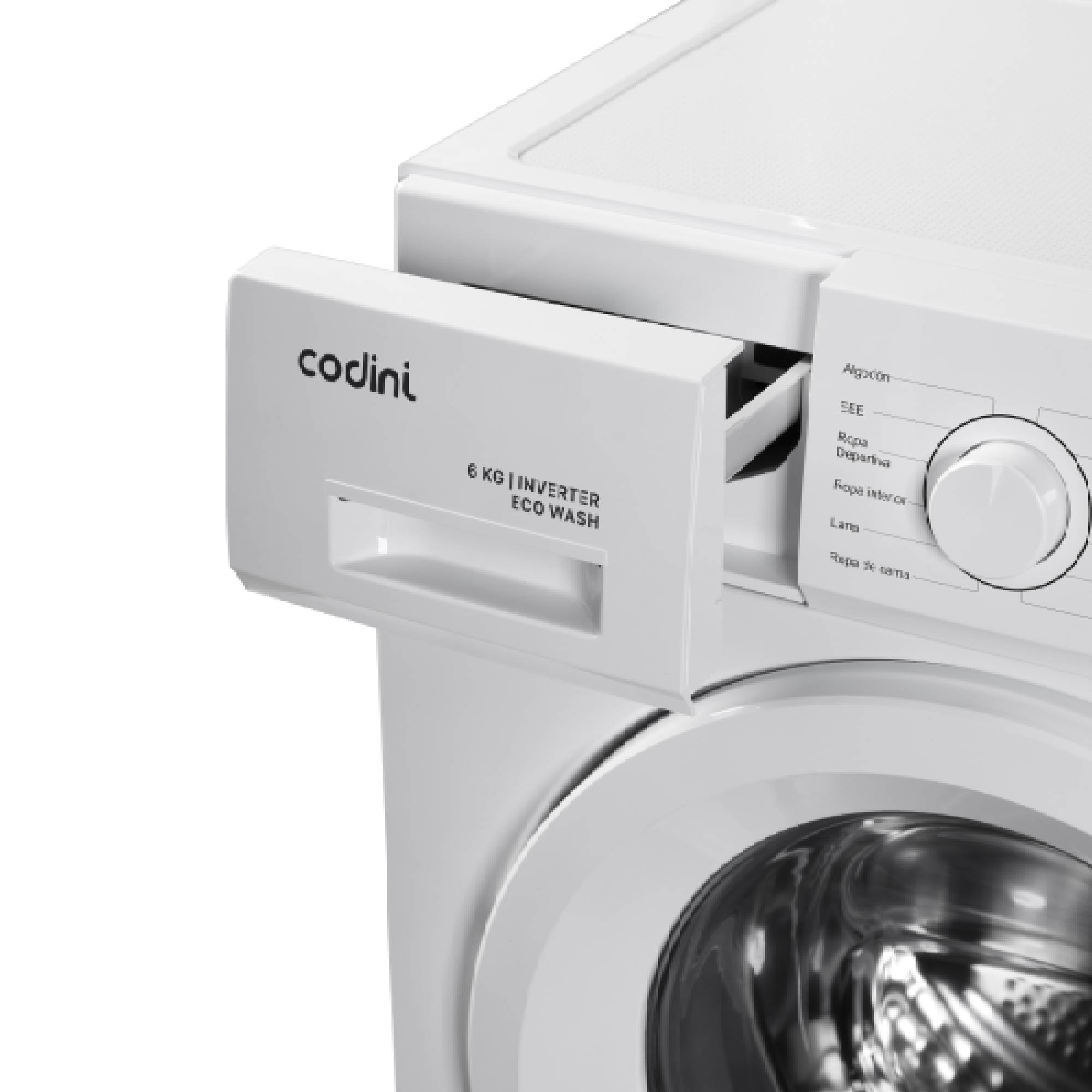 Lavarropas Automático Codini ANAFA6010B 6 kg 1000 RPM Steam Blanco ...