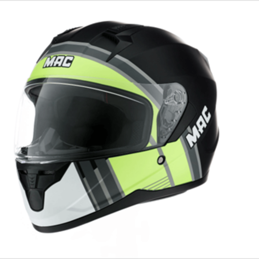 Casco moto MAC integral ffm67 bass spoon amarillo gris mate talle S
