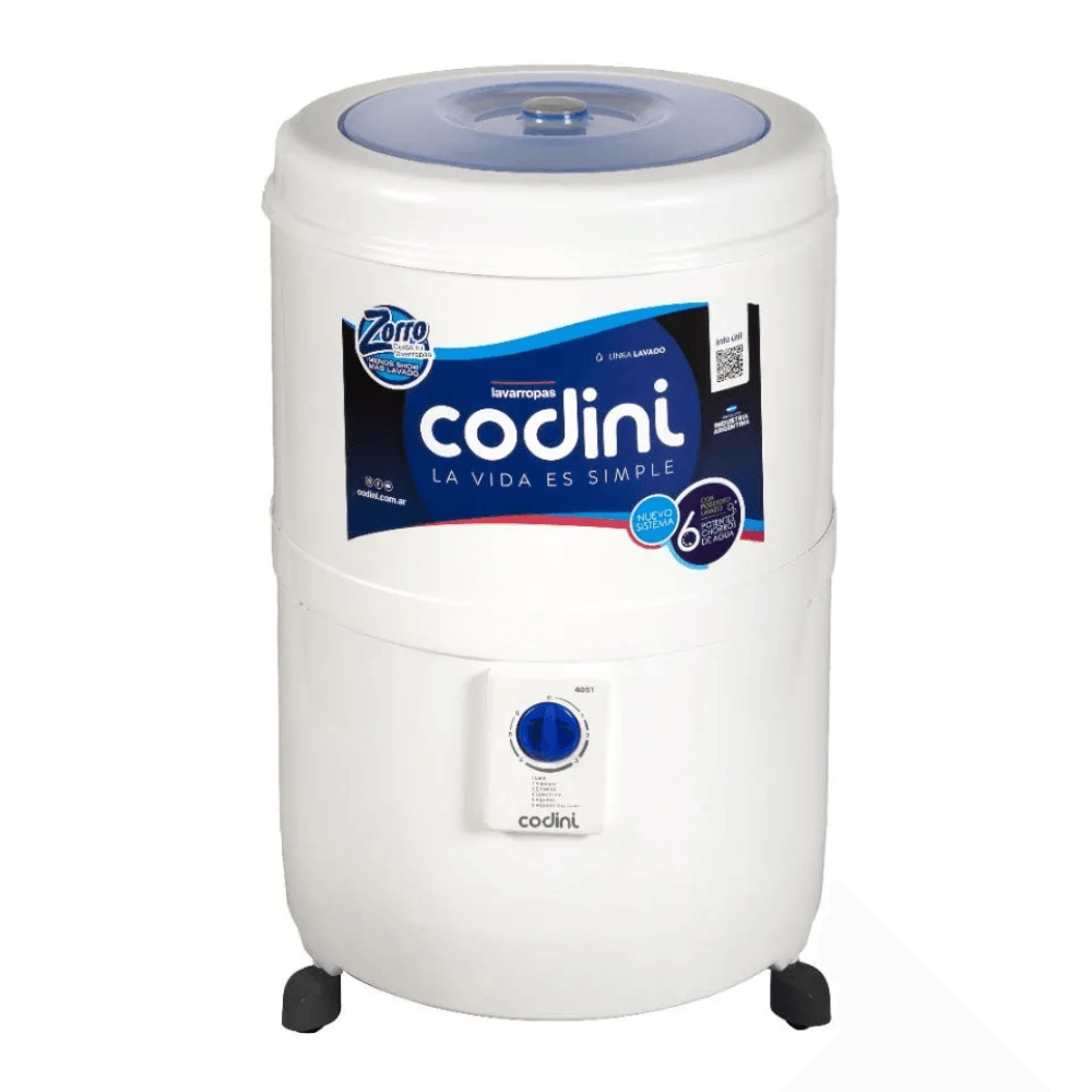 Lavarropas semiautomático Codini SILENT 4051 10kg S/Bomba blanco